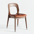 Chaise en bois et similicuir brun pour salle à manger dimensions 45 x 45 x 80cm