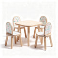 Table et chaises en bois avec motifs géométriques pour enfants 80 x 80 x 50cm