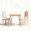 Table et chaises en bois pour enfants dimension 60 x 40 x 50cm couleurs pastel